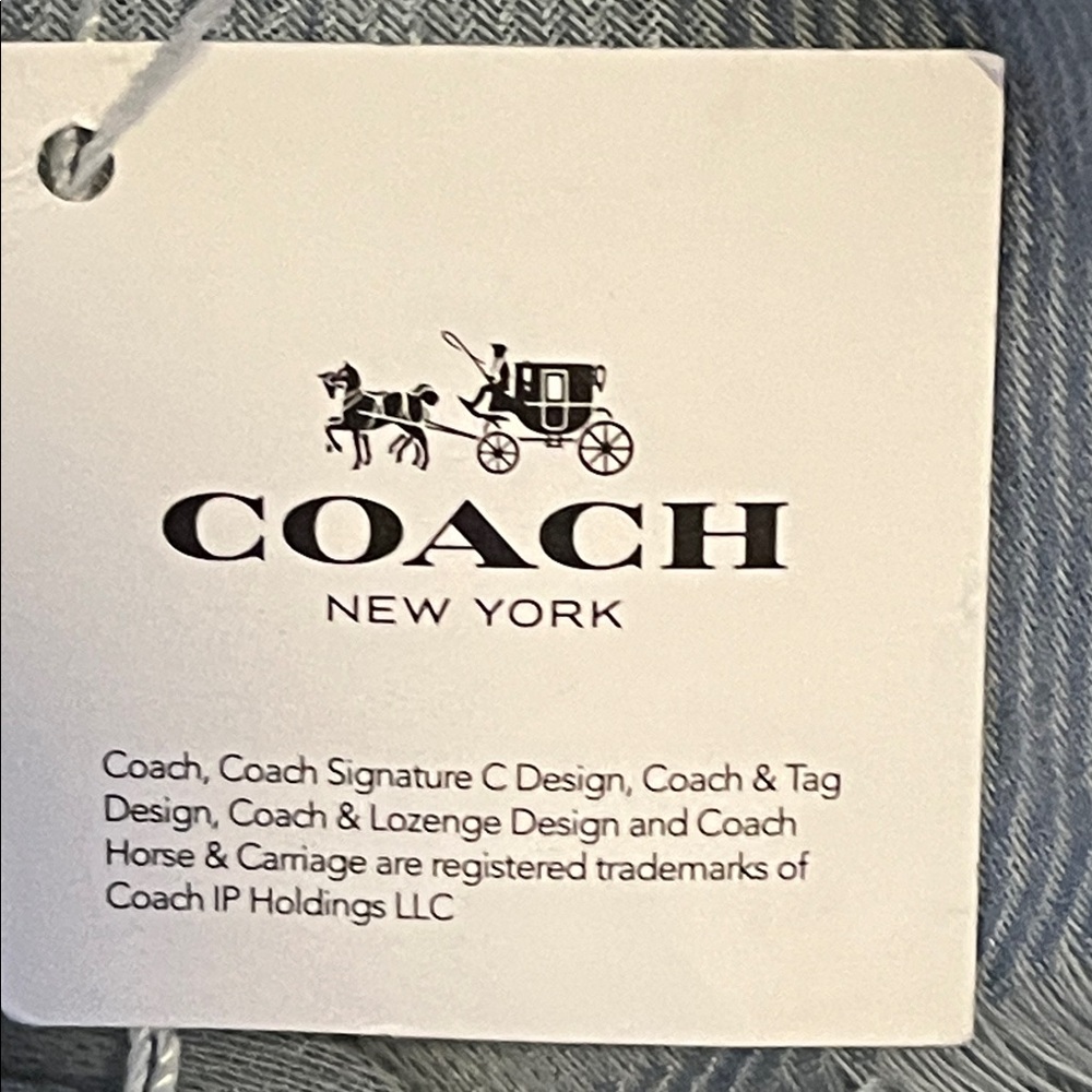 Coach Light Blue Fringe Shawl - Picture 9 of 10